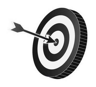 Zielscheibe mit Pfeil als Bild für präzise Steuerung und saubere Entscheidungen